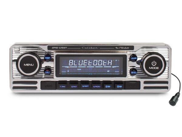 Autoradio met Bluetooth - 1 DIN - USB - 18 Voorkeurzenders - Retro Look (RMD120BT)