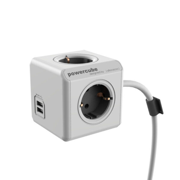 Allocacoc PowerCube Extended USB Grijs 3 meter