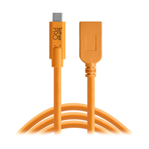 Tether Tools TetherPro USB-C naar USB-A Female verlengkabel Oranje