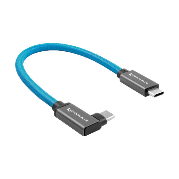Kondor Blue Right Angle USB-C to USB-C cable 12 Blue