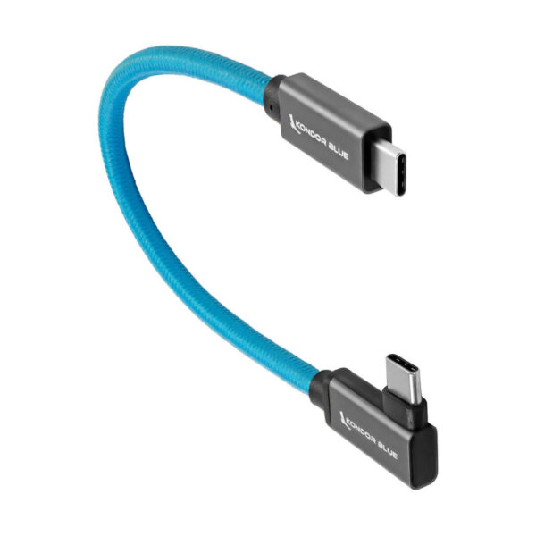 Kondor Blue Right Angle USB-C to USB-C cable 8.5 Blue