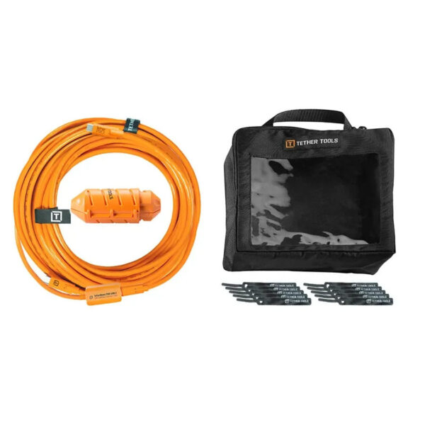 Tether Tools TetherBoost Pro 9.4m USB-C Kabel Systeem (straight to right) Oranje