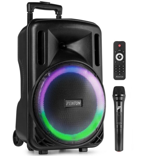Fenton FT12LED MK2 party speaker met Bluetooth - Karaoke speaker met