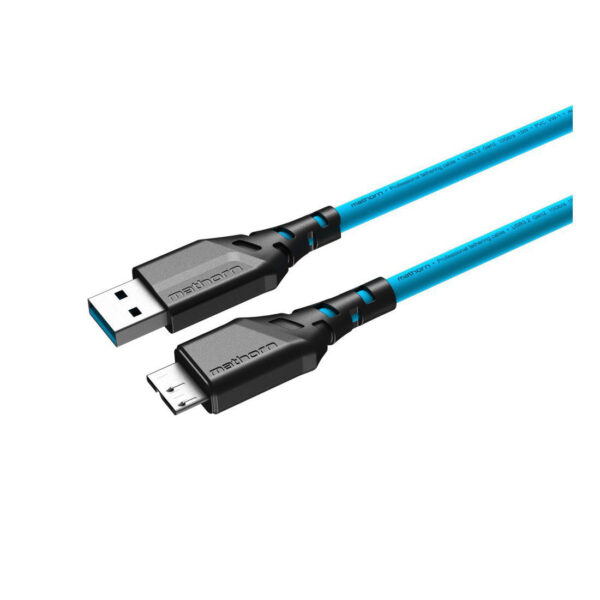 Mathorn Tethering kabel USB-A naar Micro USB-B Arctic Blauw 5m