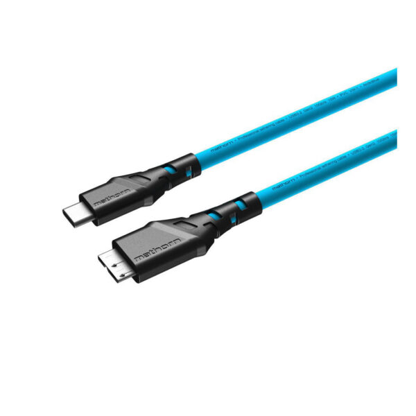 Mathorn Tethering kabel USB-C naar Micro USB-B Arctic Blauw 5m