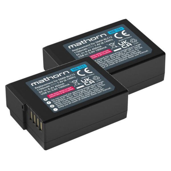 Mathorn MB-151 accu USB-C (Panasonic DMW-BLC12) 2-Pack