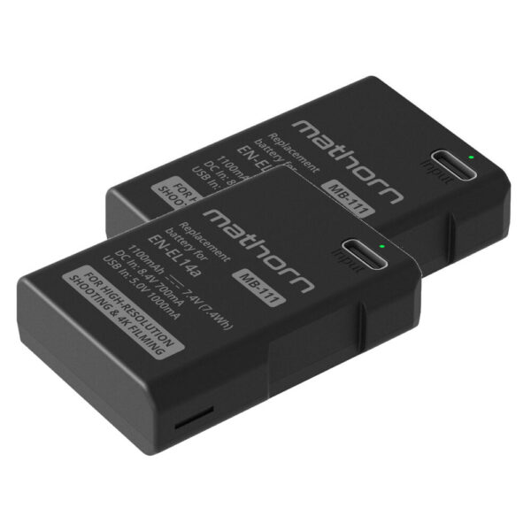 Mathorn MB-111 accu USB-C (Nikon EN-EL14a) 2-Pack