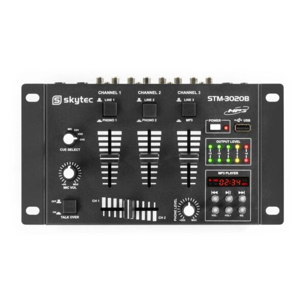 Retourdeal - SkyTec STM-3020 4-Kanaals mengpaneel met USB MP3 - Zwart