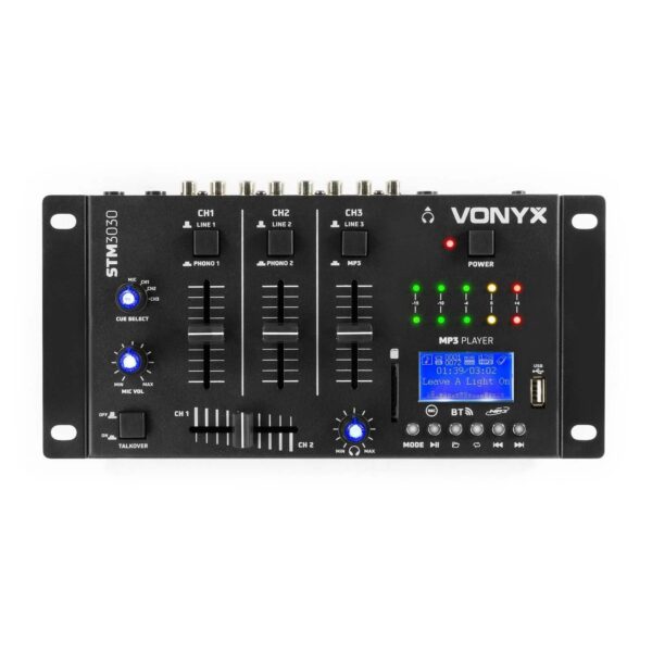 Vonyx STM3030 4 kanaals mixer met USB/SD MP3, Bluetooth en record