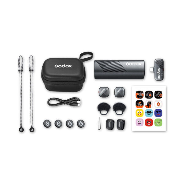 Godox Cube-SC Kit 2 Wireless Microphone System with USB-C Connector Zwart