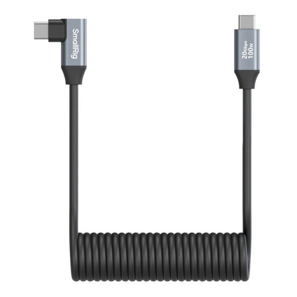 SmallRig 4792 USB-C Straight-to-Right Angled Coiled Data Cable