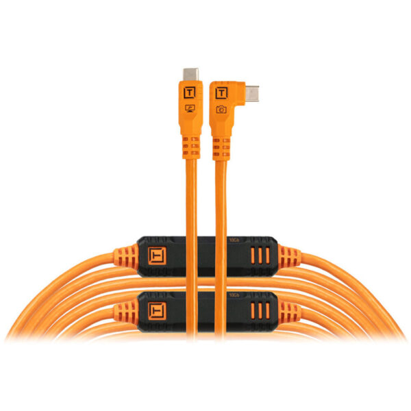 Tether Tools TetherPro Optima 10G USB-C Straight to Right Angle 9.4m Oranje
