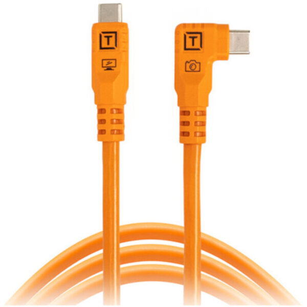 Tether Tools TetherPro Optima 10G USB-C Straight to Right Angle 3m Oranje