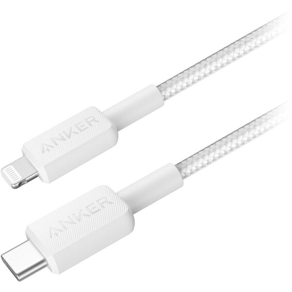 Anker 322 Gevlochten MFi USB-C naar Apple Lightning Kabel 3m Wit