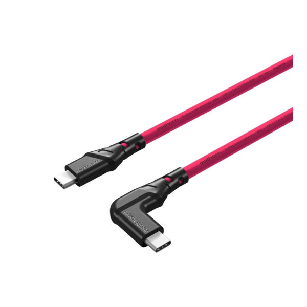 Mathorn 60WC90 Tethering cable USB-C naar USB-C Right angle Magenta 5m 10Gbps