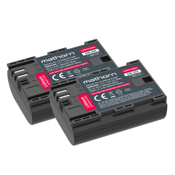 Mathorn MB-204 Ultimate accu USB-C (Canon LP-E6NH) 2-pack