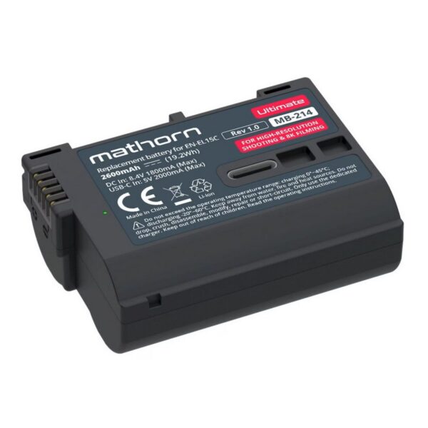 Mathorn MB-214 accu 2600mAh USB-C (Nikon EL-15C)