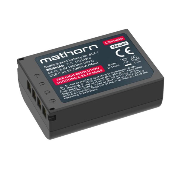 Mathorn MB-244 Ultimate accu USB-C (OM System BLX-1)