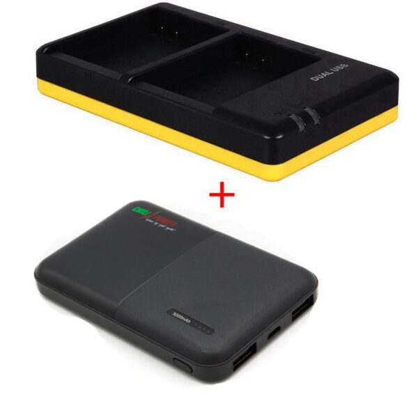 Powerpakket Deluxe: EN-EL14 duo oplader + 5000mAh Powerbank voor 2 Nikon accu's EN-EL14/EN-EL14A