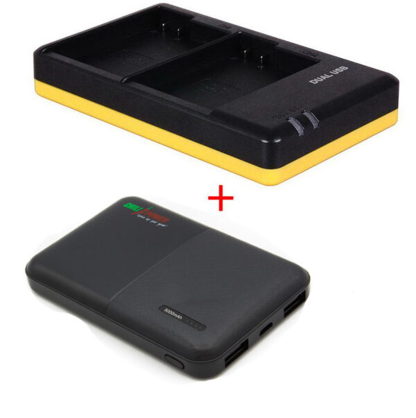 Powerpakket Deluxe: EN-EL15 duo oplader + 5000mAh Powerbank voor 2 Nikon accu's EN-EL15