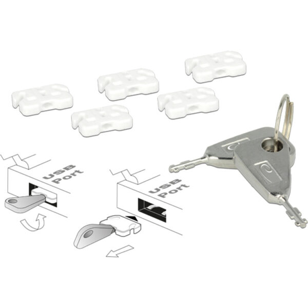 DeLOCK USB Port Blocker voor USB-A female insteekslot