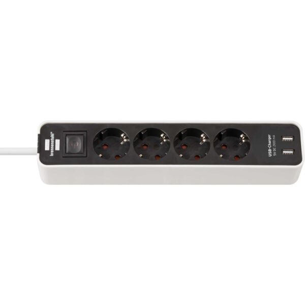 Brennenstuhl Ecolor stekkerdoos 4-voudig + 2x USB