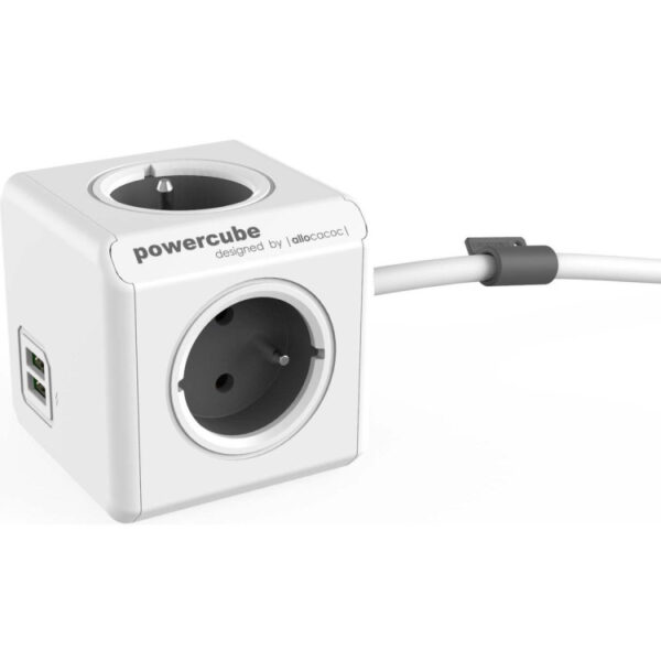Allocacoc PowerCube Extended, stekkerdoos met USB