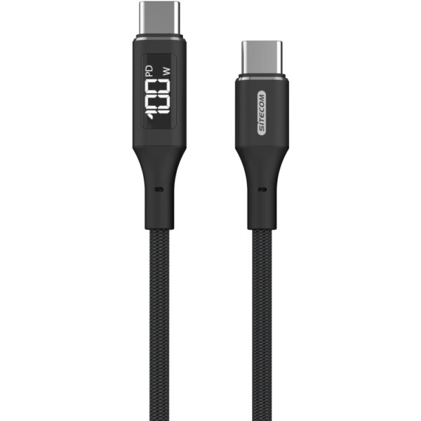 Sitecom USB-C naar USB-C voedingskabel met led-scherm