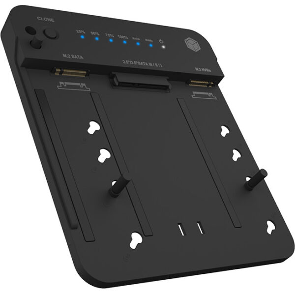 ICY BOX Dockingstation voor M.2 NVMe SSD + 2.5"/3.5" SATA SSD/HDD met clone functie