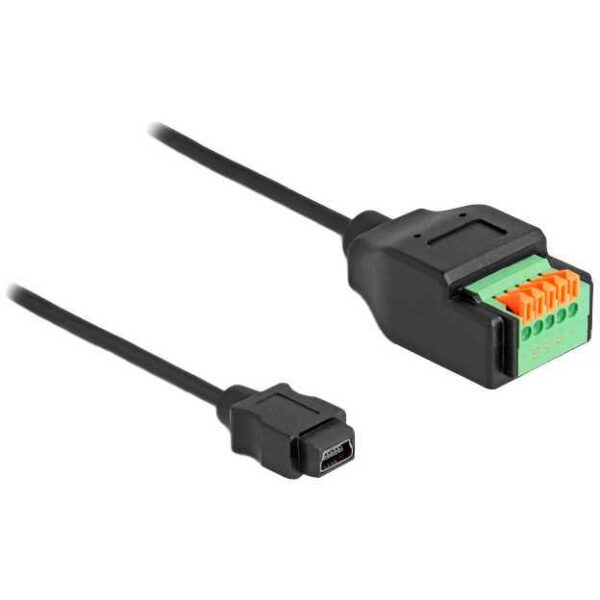 DeLOCK USB 2.0 Adapter, USB 2.0 Type Mini-B female > 5 pin terminal block