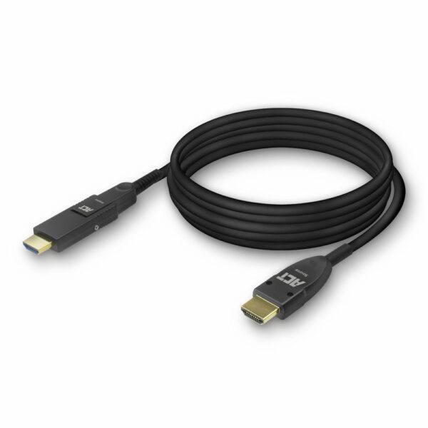 ACT AK4103 HDMI High Speed 4K Active Optical Cable | Afneembare Connector | v2.0 HDMI-A male/HDMI-A male | 25 meter