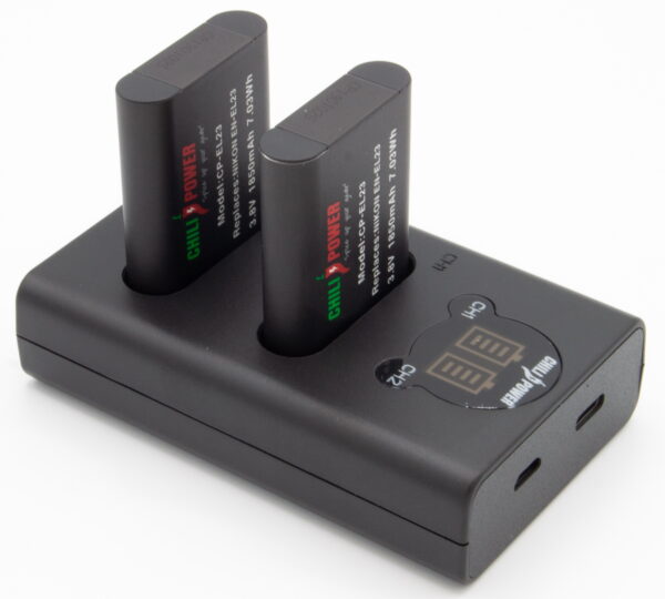 ChiliPower EN-EL23 Nikon USB Duo Kit - Camera accu set