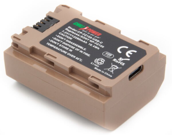 ChiliPower accu NP-FZ100 USB-C versie voor Sony - 2280mAh