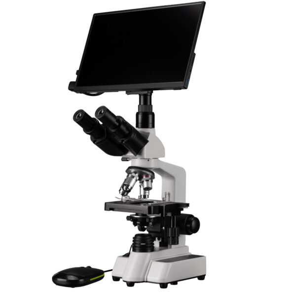 BRESSER Microscoop Researcher Trino 40-1000x met camera MikroCam MINI Full HD HDMI en MINI HDMI-scherm (13,3")