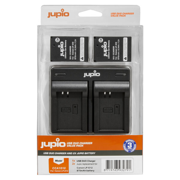 Jupio Kit: 2 x camera-accu LP-E12 + USB Dual lader