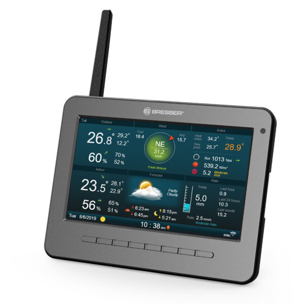 BRESSER extra / vervangend basisstation voor de professionele WiFi HD TFT 7-in-1 weerstation 7003500