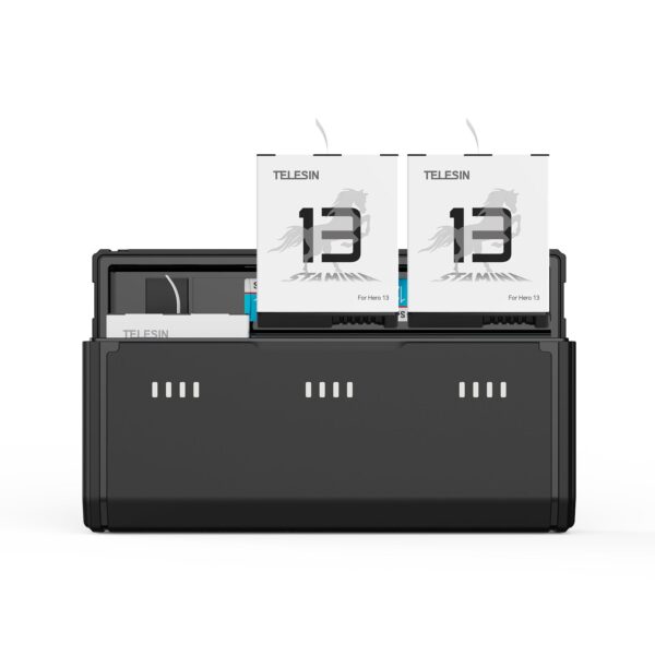 Telesin Pocket Triple Oplaadcase met 2 batterijen - voor GoPro 13