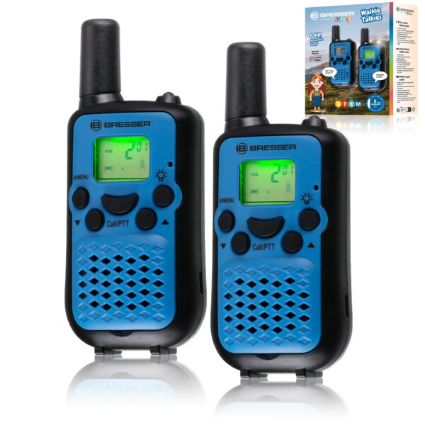 BRESSER JUNIOR walkietalkie set van 2 met groot bereik tot 6 km en handsfree-functie