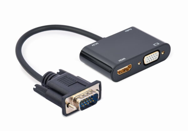 VGA naar HDMI + VGA adapterkabel, 0,15 m, zwart