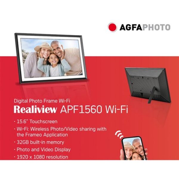 Agfaphoto Digital WiFi Photo Frame 15 inch Black