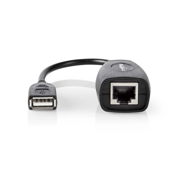 Actieve USB-Kabel | USB 1.1 | USB-A Male | RJ45 Female | 12 Mbps | 0.20 m | Rond | Vernikkeld | PVC | Koper