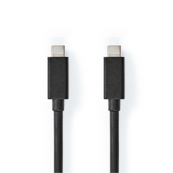 USB-Kabel | USB 3.2 Gen 2x2 | USB-C Male | USB-C Male | 100 W | 4K@60Hz | 20 Gbps | Vernikkeld | 2.00 m | Rond | PVC | Zwart