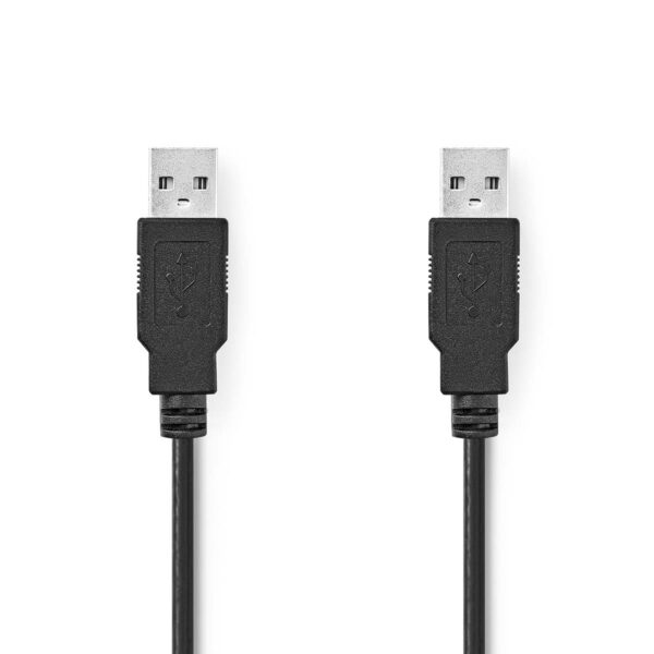 USB 2.0-Kabel | A Male - A Male | 2,0 m | Zwart