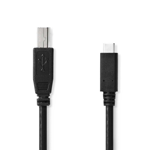 Kabel USB 2.0 | Type-C male - B male | 1,0 m | Zwart