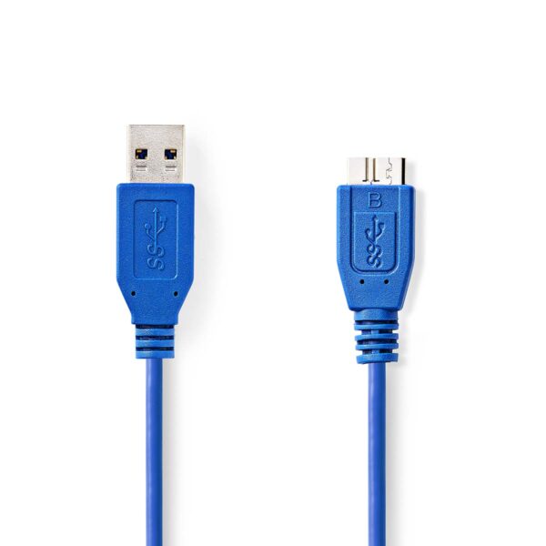USB 3.0-Kabel | A Male - Micro-B Male | 1,0 m | Blauw