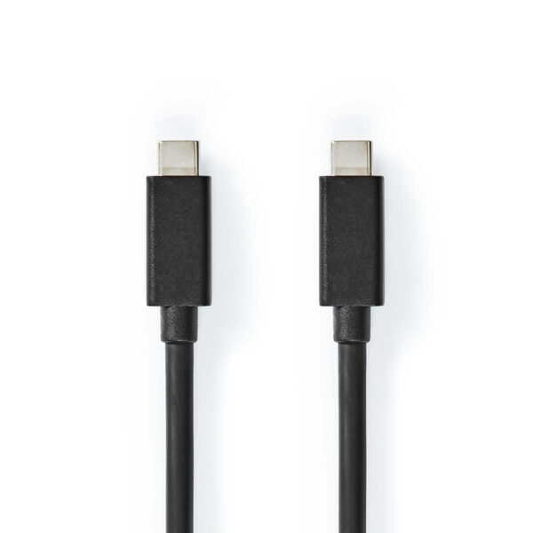 USB-Kabel | USB 3.2 Gen 2x2 | USB Type-C Male | USB Type-C Male | 20 Gbps | 100 W | Vernikkeld | 2.00 m | Rond | PVC | Zwart | Polybag
