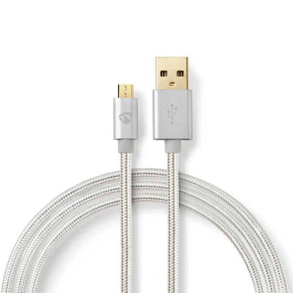 USB 2.0-Kabel voor Synchroniseren en Opladen | Verguld 1,0 m | USB A Male naar Micro-USB B Male | Voor Aansluiten van Smartphones en Mobiele Apparaten