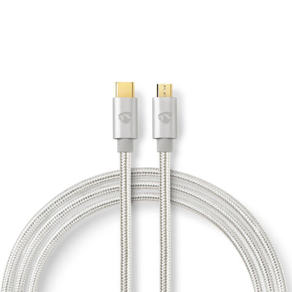USB 2.0-Kabel voor Synchroniseren en Opladen | Verguld 3,0 m | USB C Male naar USB B Male-Kabel | Voor Aansluiten van Smartphones en Mobiele Apparaten
