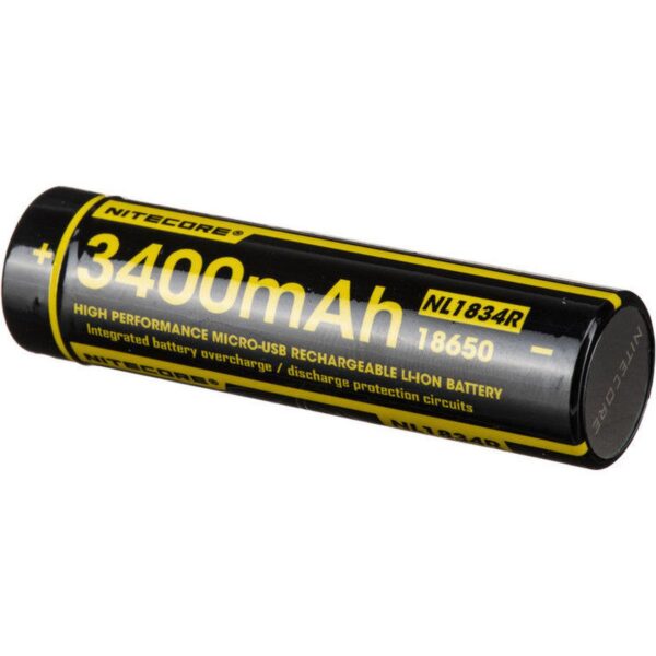 Nitecore 18650 NL1834R 3400mAh 3.6 Volt + Micro USB Aansl.