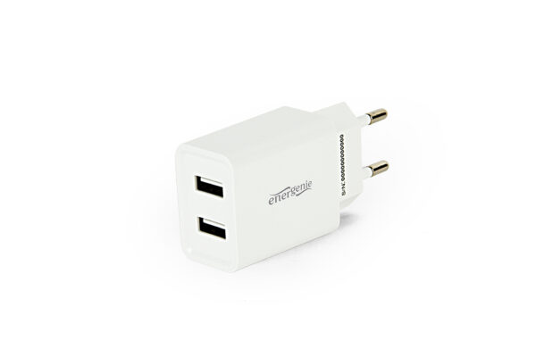 Universele USB lader, 2X USB 2.1A, wit